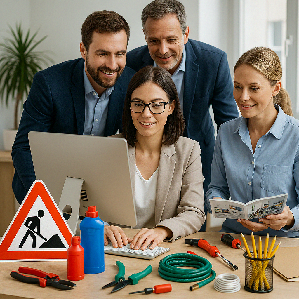 Equipo técnico municipal organizando la gestión de suministros y reposiciones urgentes