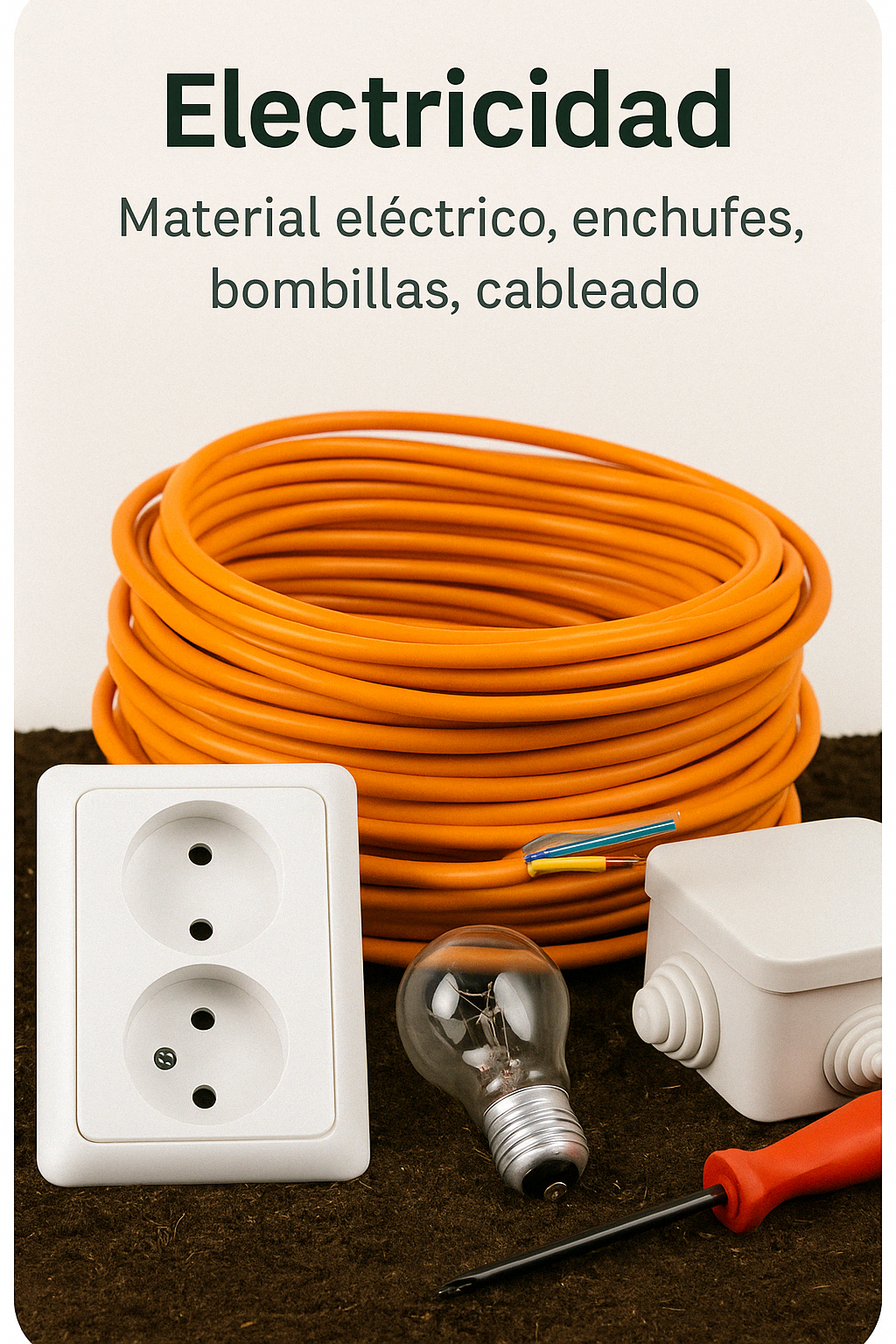 Materiales eléctricos organizados para instalaciones municipales